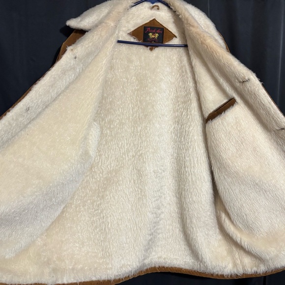Park Ave Tan Corduroy Jacket w/ Faux Sherling Lining size XL made in Japan - Picture 3 of 7